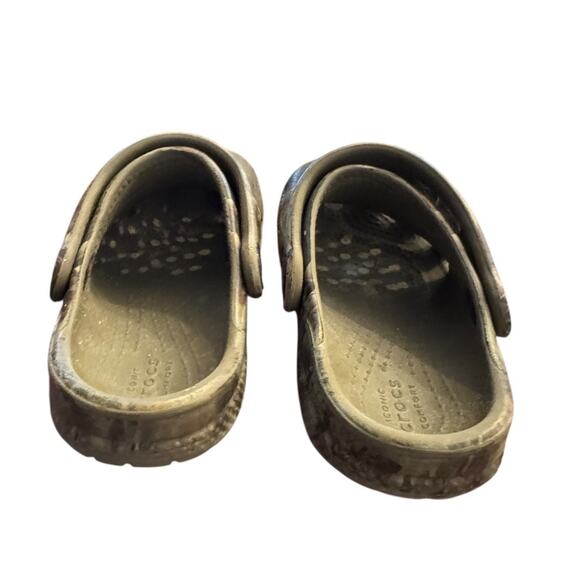 Crocs Classic Camo Clogs Kids Size C8 Green Brown Slip On Shoes - Picture 4 of 8